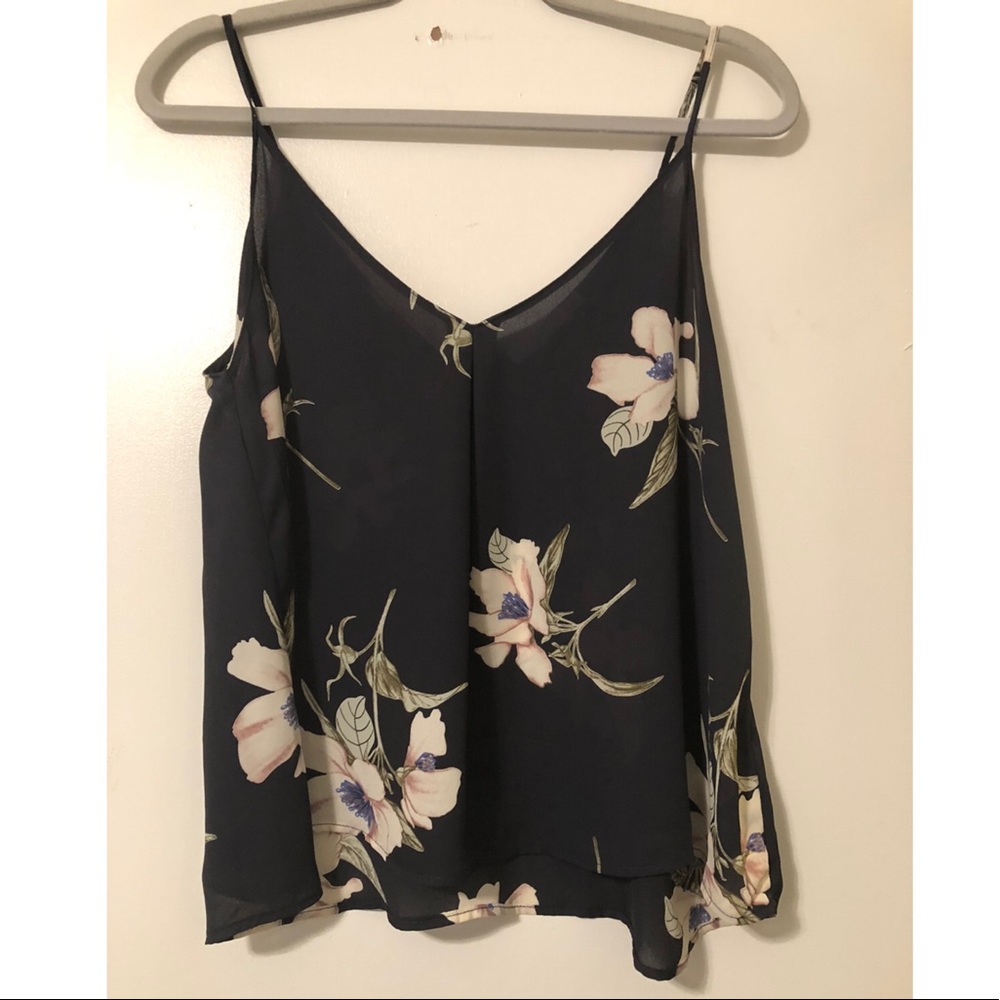 Navy Flowered Tank